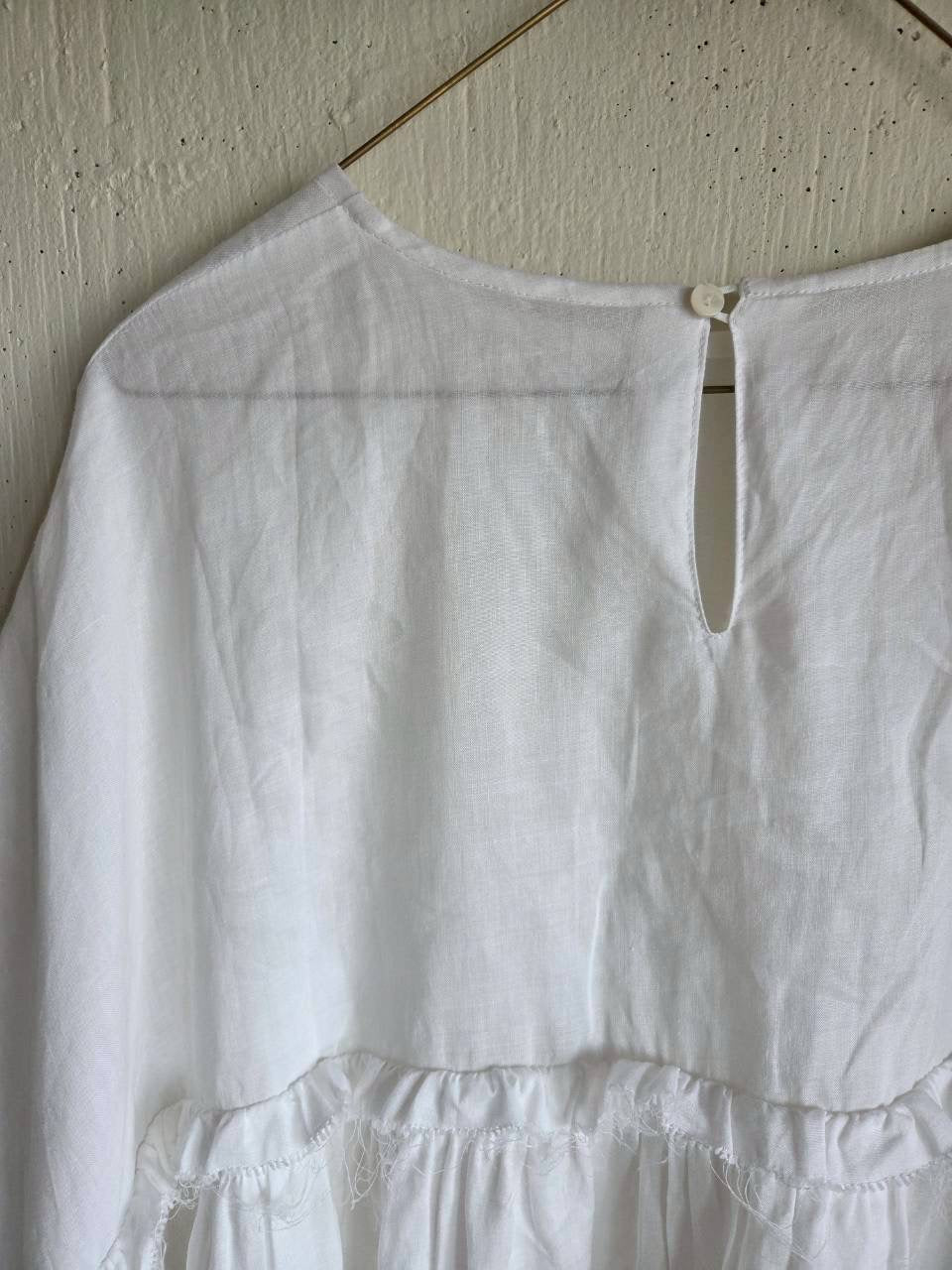 【送料半額】別注!Gauze×meguri.megutte ワイドギャザーブラウス wide gather blouse