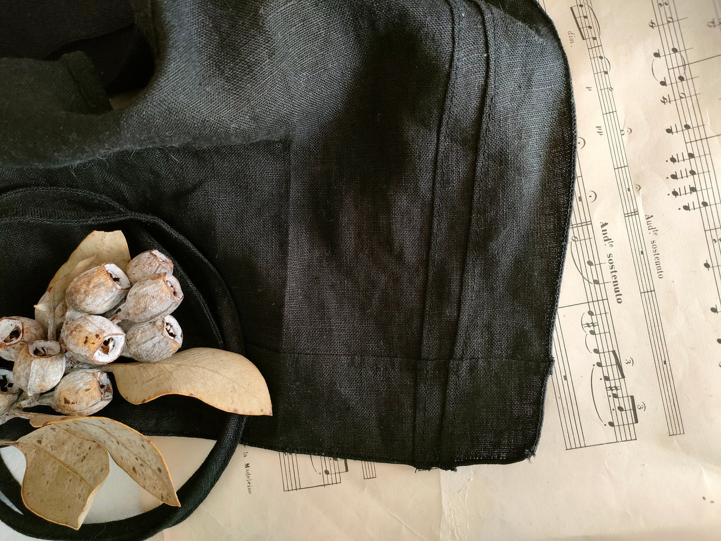【Dark Black】Antique wash Linen collar 柔らかなアンティークウォッシュリネンのつけ襟 リネンつけ襟 アンティーク加工リネン生地 つけ衿