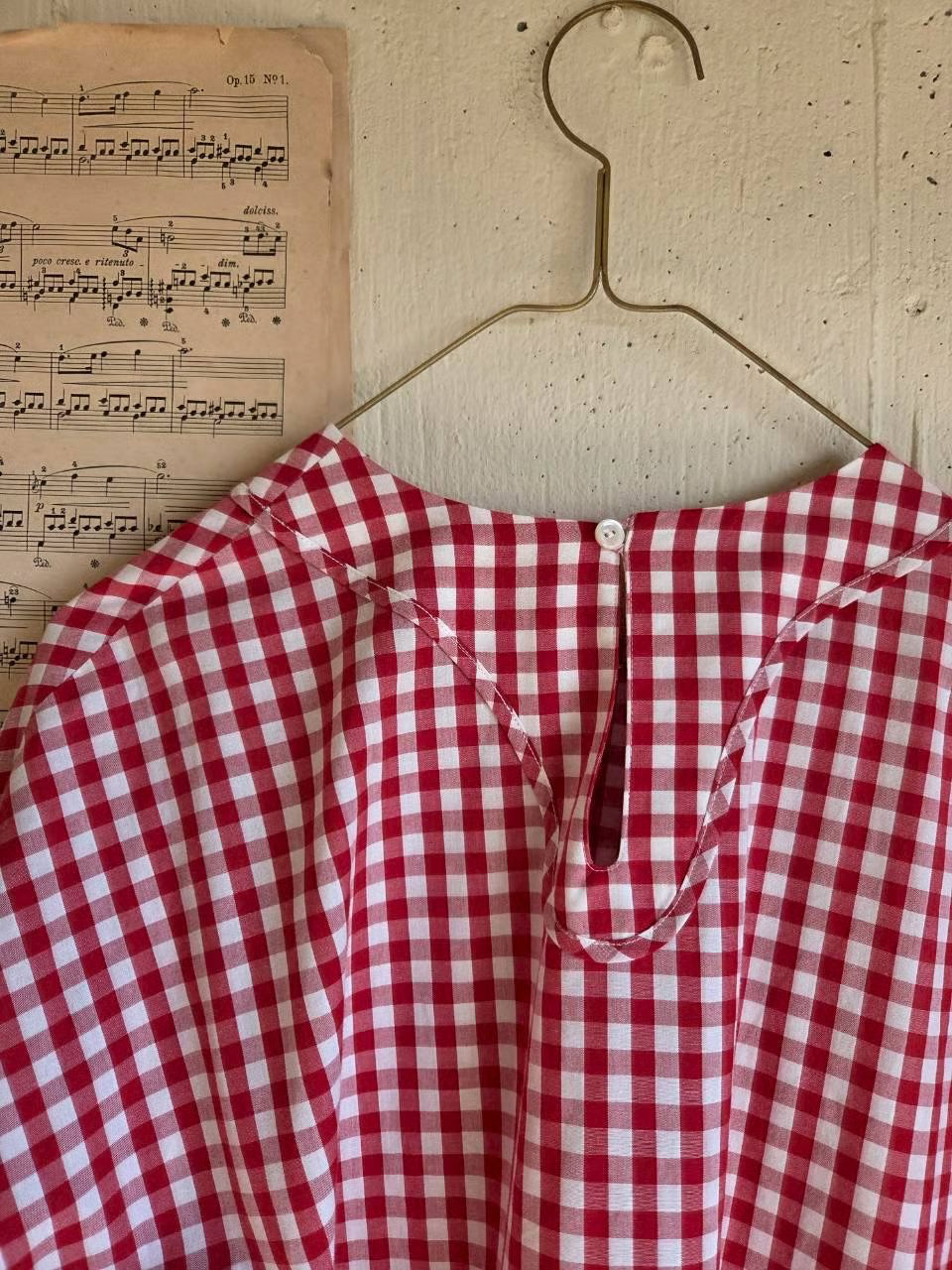 ギンガムエミリーワンピース gingham emily one-piece led×white