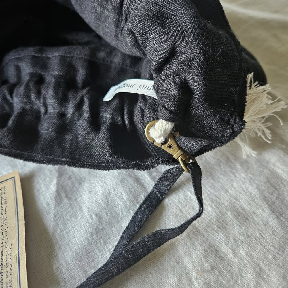 《即納》【French black】フレンチブラック Antique lace mashumallow pouch アンティークレースのマシュマロ巾着 マシュマロポーチ ポシェット