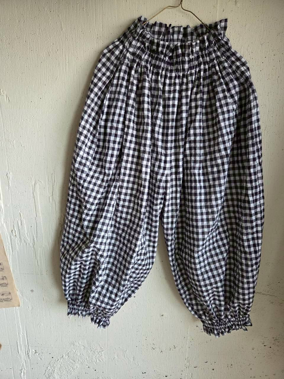 【送料半額】ギンガムチェックのドールドロワーズパンツ　gingham check doll drawerspants