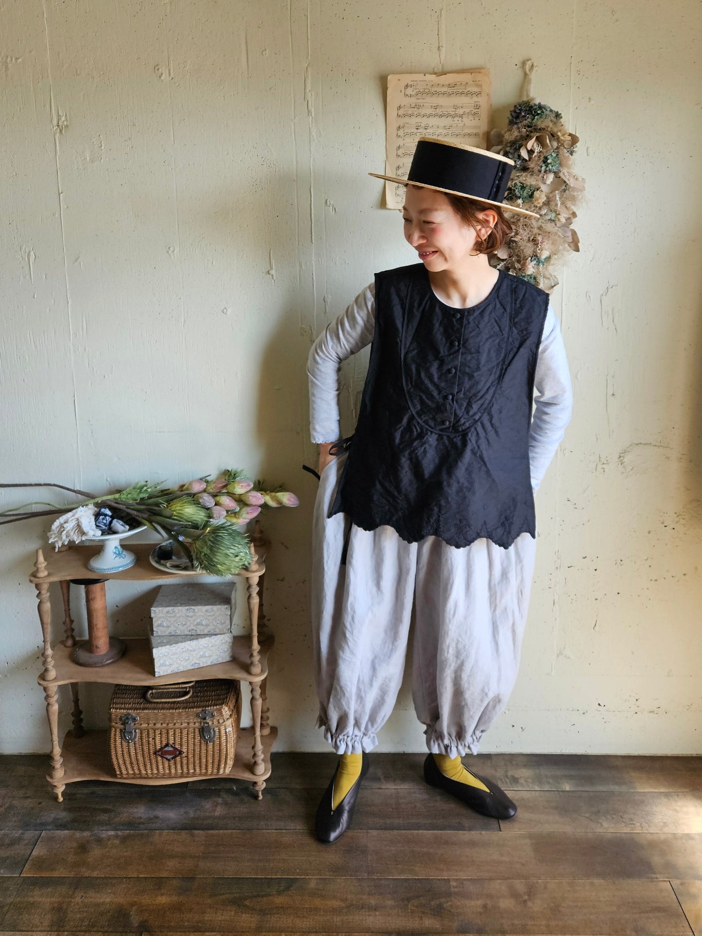 《即納》ドロワーズパンツ Ice gray　Antique doll Drawers Pants