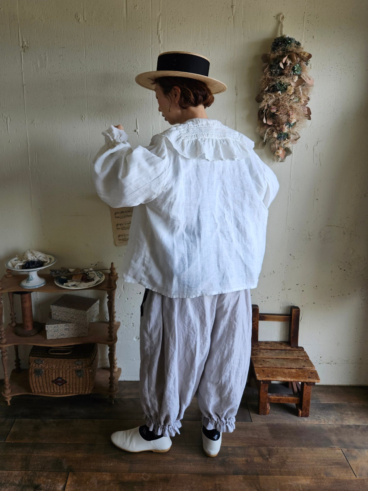 《即納》アンティークフリルブラウスRoyal  White　ameri Antique frills blouse