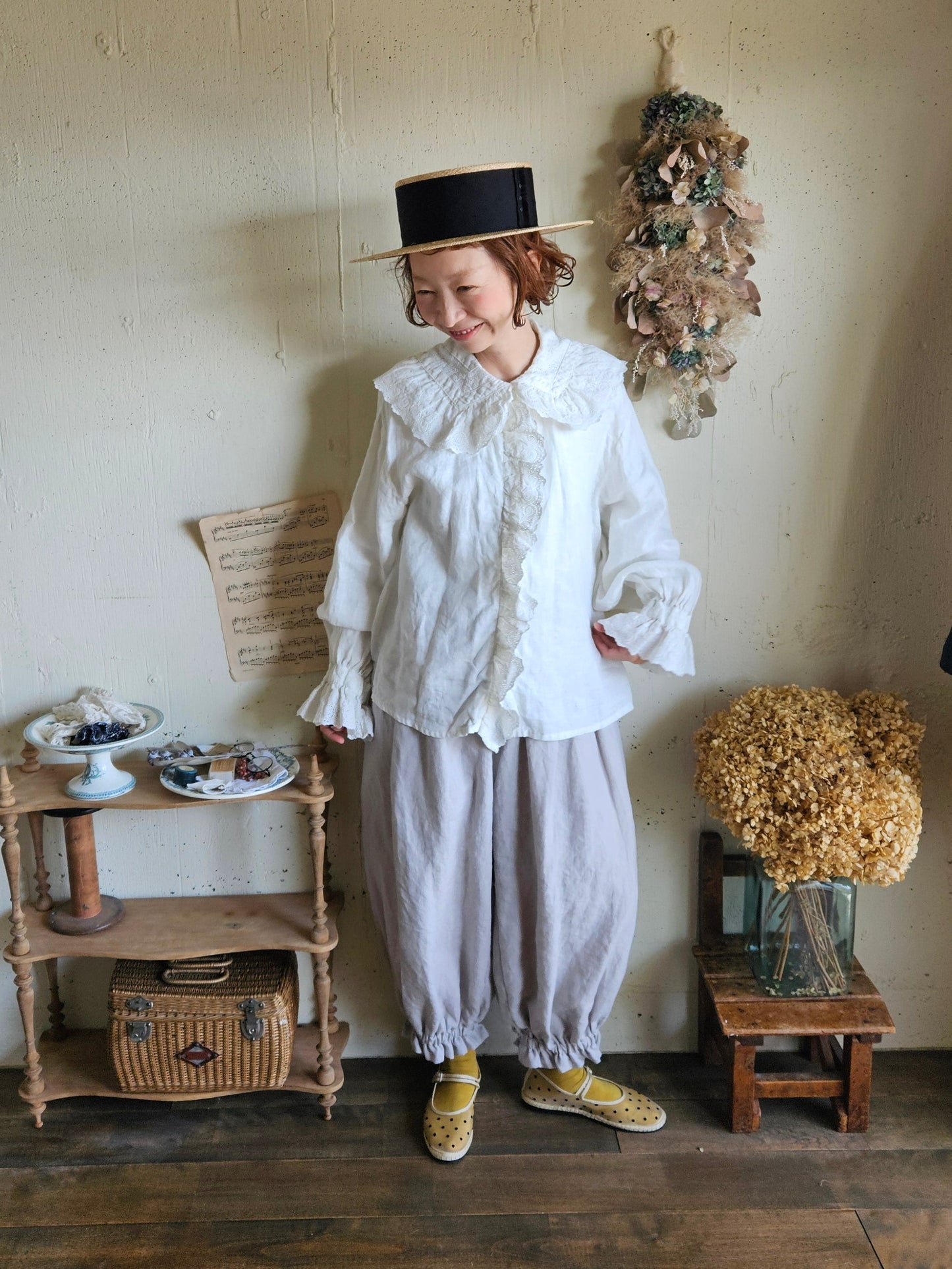《即納》アンティークフリルブラウスRoyal  White　ameri Antique frills blouse