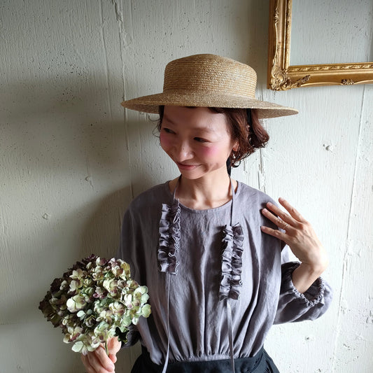 【Ash lavender】ハナビラのカケラ ネックレス アッシュラベンダー hanabirano kakera Necklace フレンチリネン　