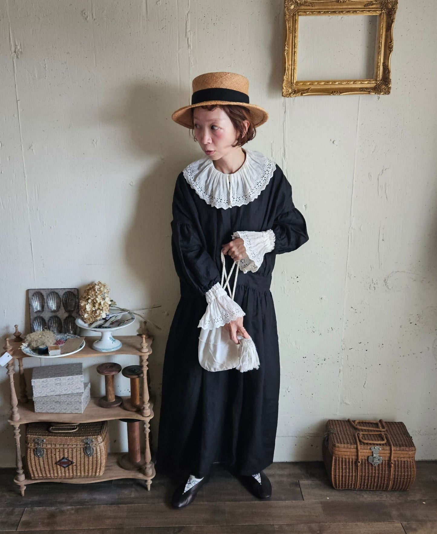 《Royal White》Antique Lace Blouse  アンティークレースブラウス　gauze