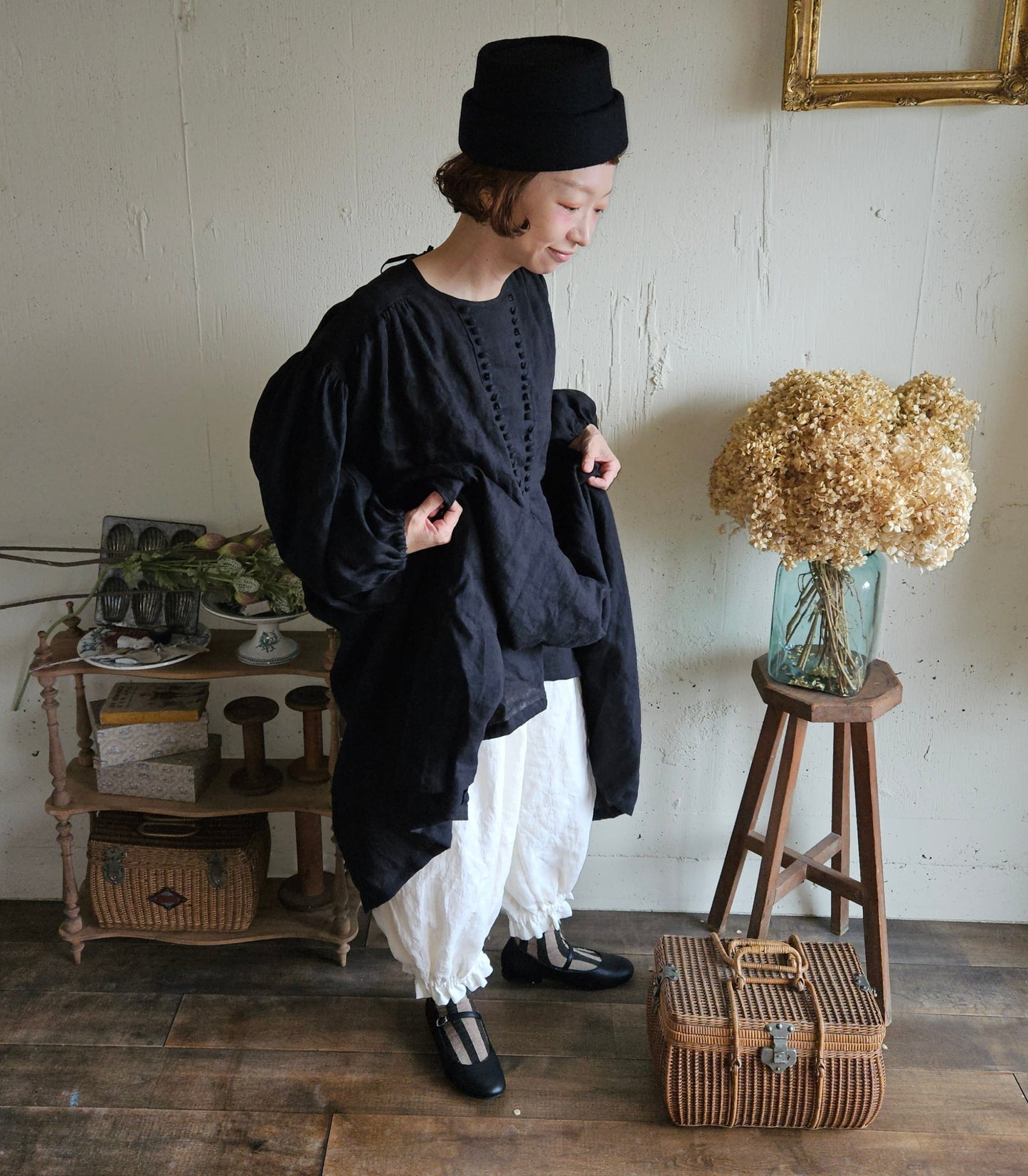 Ecru white　アンティークドールなドロワーズパンツ Antique doll Drawers pants　