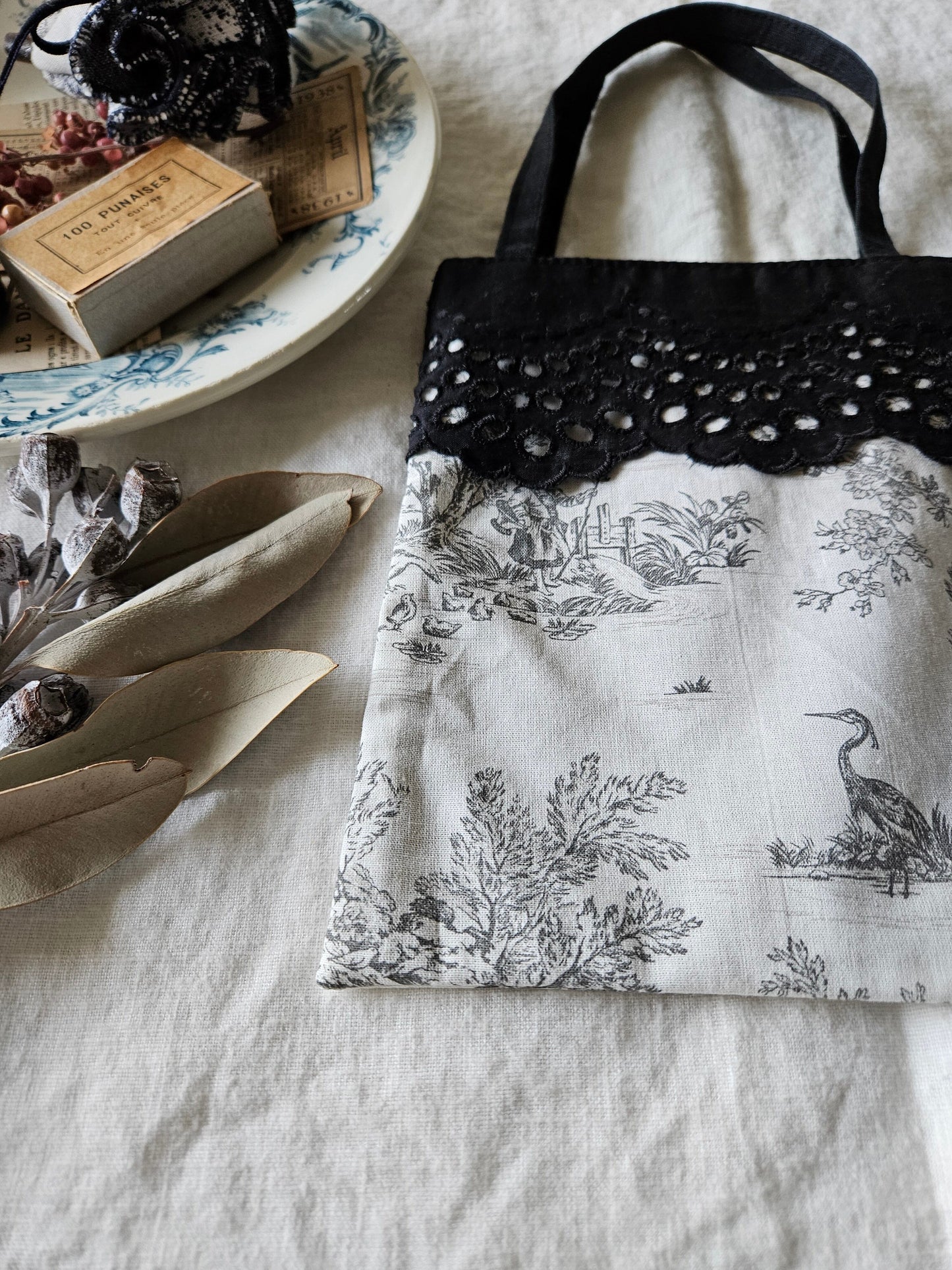 かくれんぼバッグ（トワルドジュイ柄）  toile de jouy  kakurenbo bag