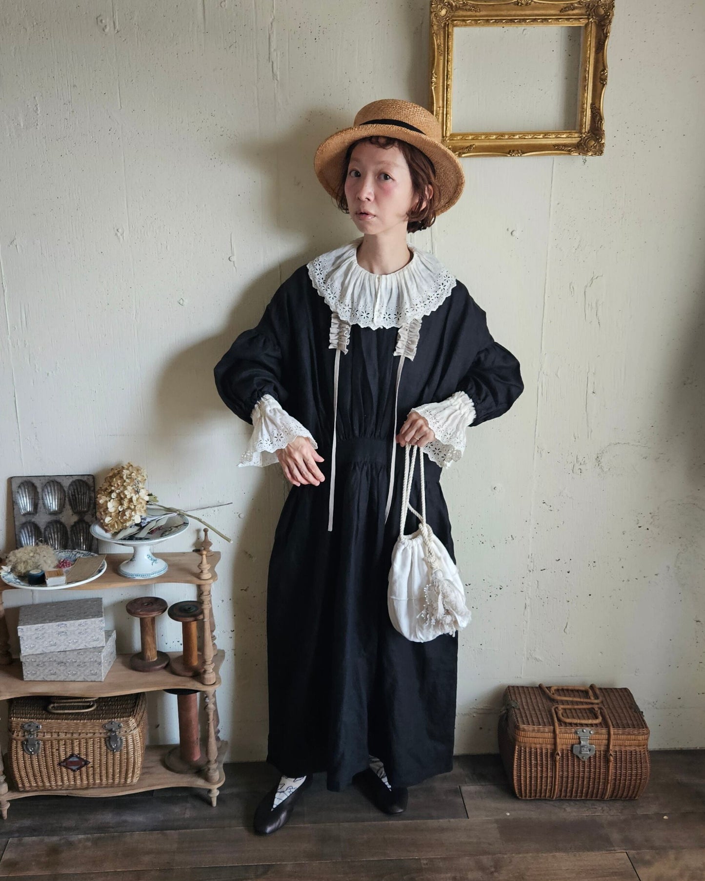 《Royal White》Antique Lace Blouse  アンティークレースブラウス　gauze