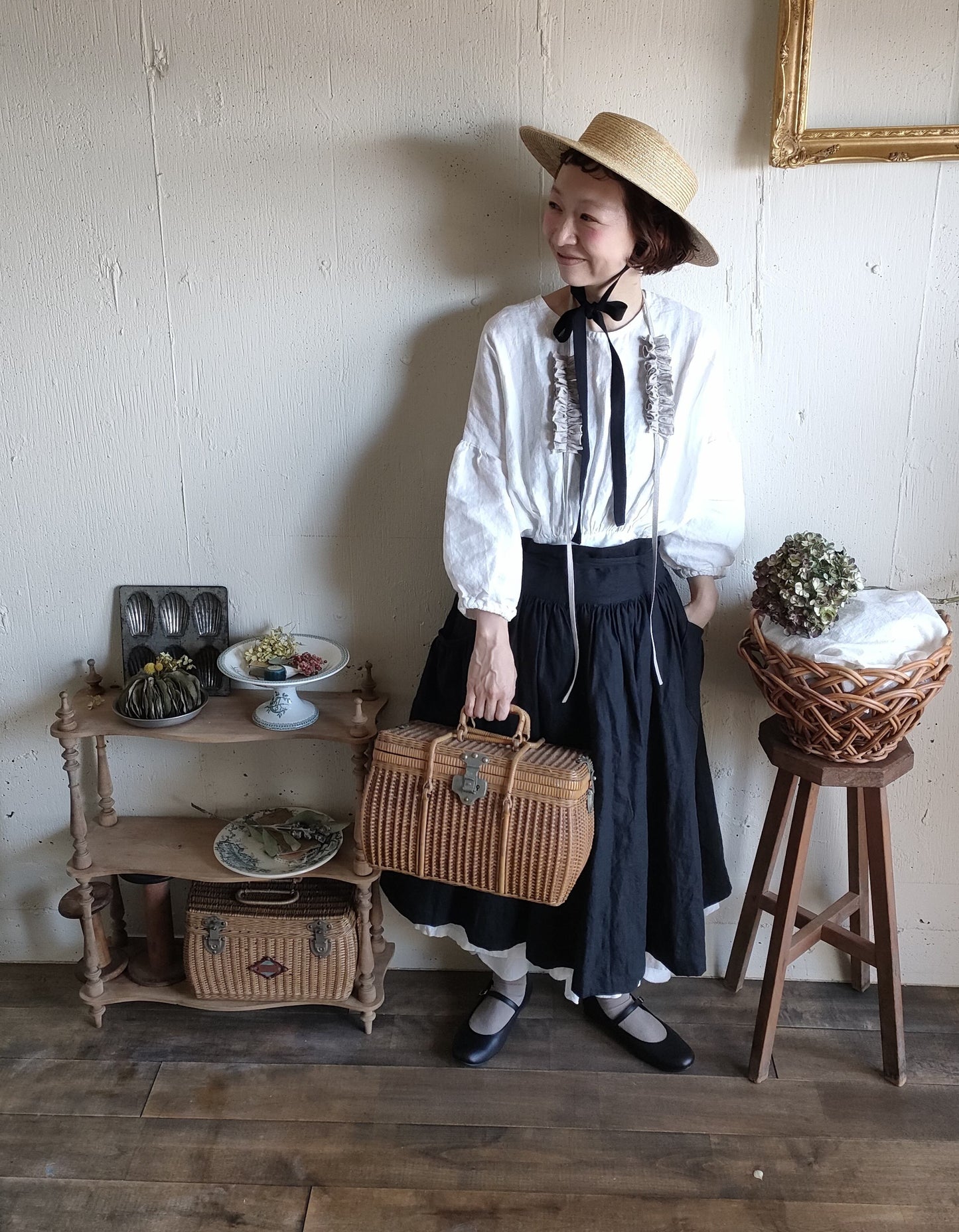 【kinari natural】ハナビラのカケラ ネックレス キナリナチュラル 　hanabirano kakera Necklace フレンチリネン　リネンアクセサリー
