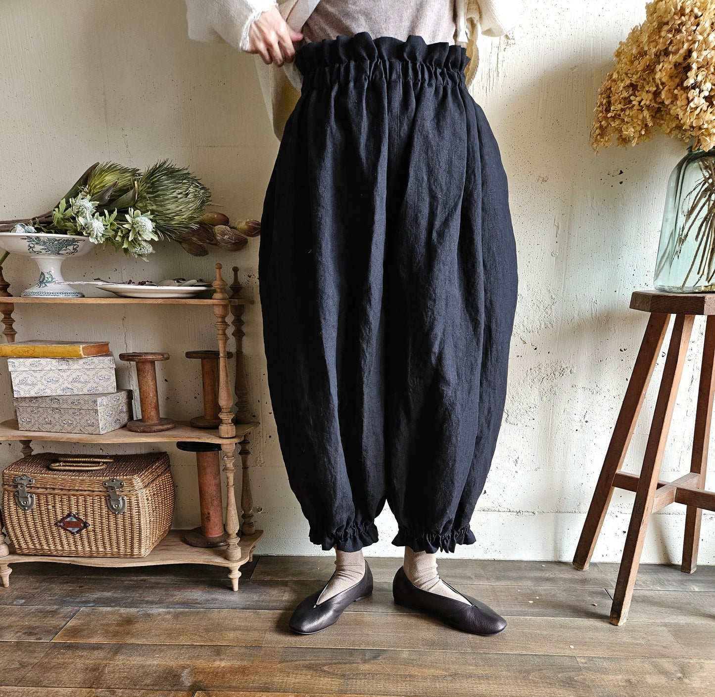 Noir Black　アンティークドールなドロワーズパンツ Antique doll Drawers pants