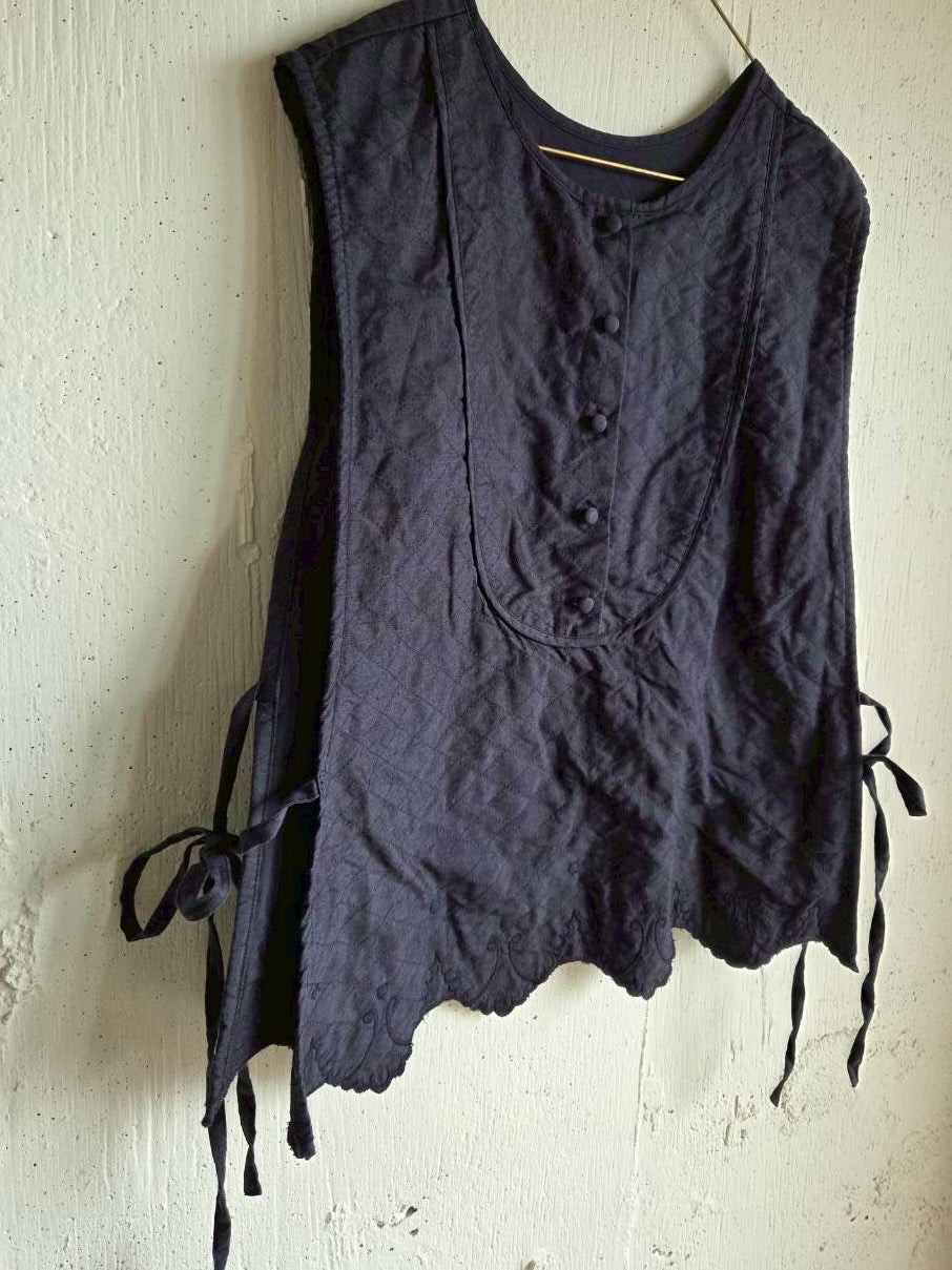 《即納》スカラップレースキルトジレ　scallop Lace quilt gilet