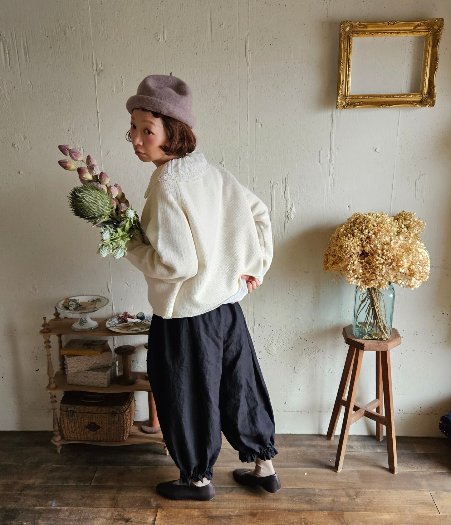 Noir Black　アンティークドールなドロワーズパンツ Antique doll Drawers pants
