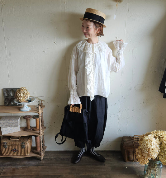 《Royal White》Antique Lace Blouse  アンティークレースブラウス　gauze