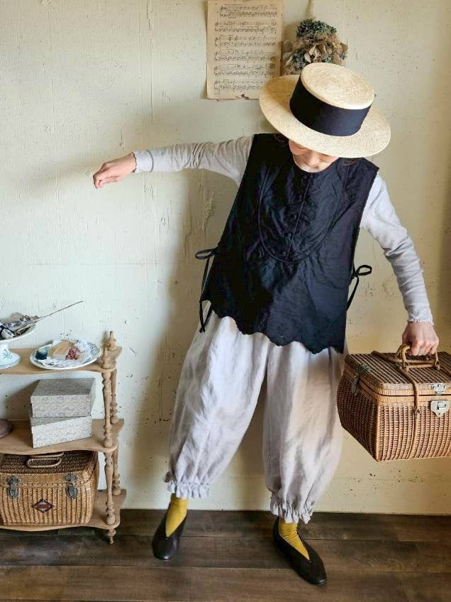 《即納》スカラップレースキルトジレ　scallop Lace quilt gilet