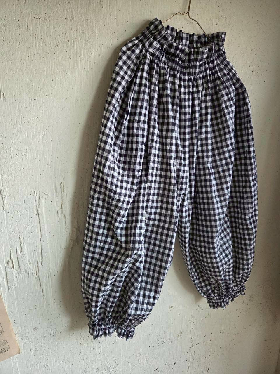 【送料半額】ギンガムチェックのドールドロワーズパンツ　gingham check doll drawerspants
