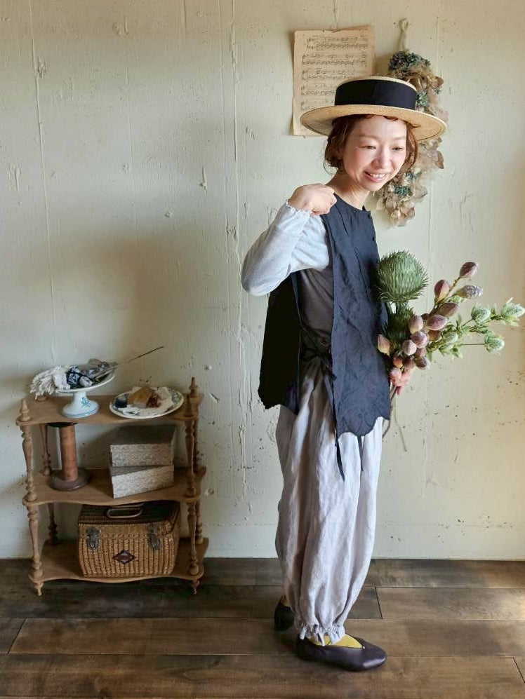 《即納》スカラップレースキルトジレ　scallop Lace quilt gilet
