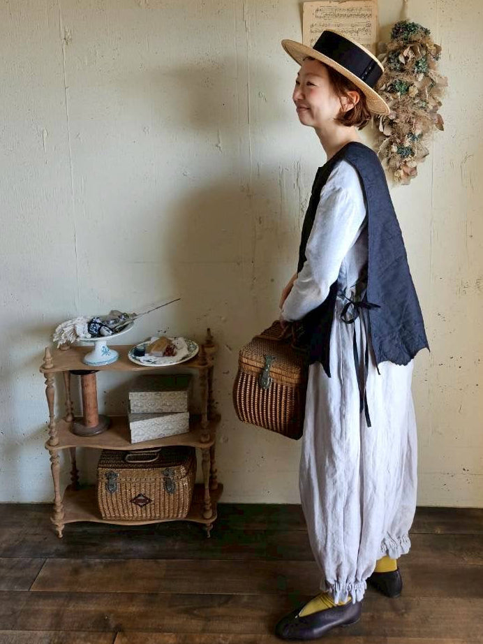 《即納》スカラップレースキルトジレ　scallop Lace quilt gilet
