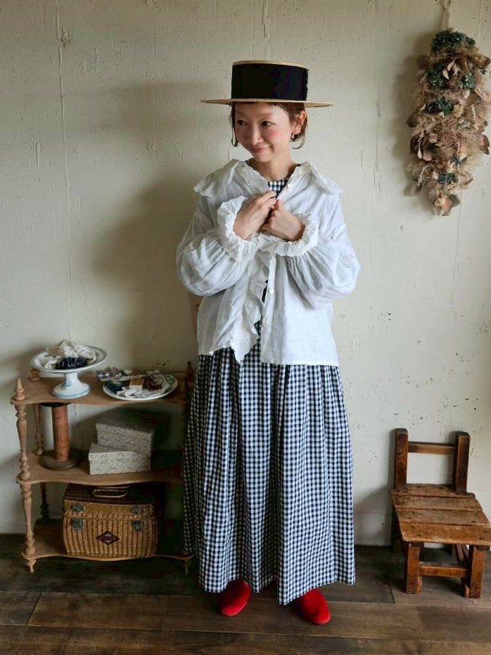 《即納》アンティークフリルブラウスRoyal  White　ameri Antique frills blouse