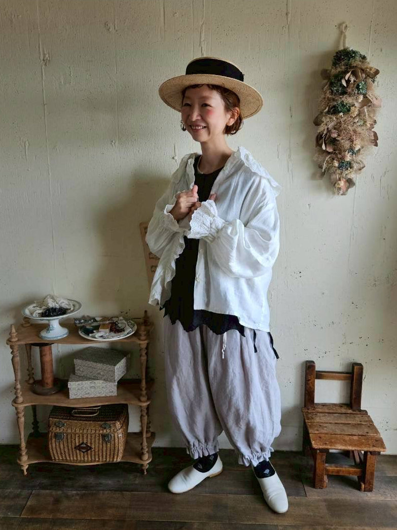《即納》アンティークフリルブラウスRoyal  White　ameri Antique frills blouse