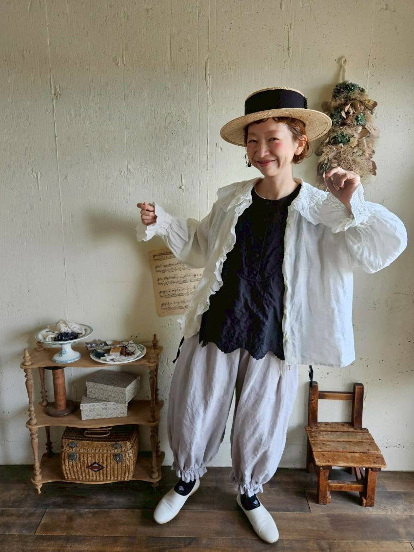 《即納》アンティークフリルブラウスRoyal  White　ameri Antique frills blouse