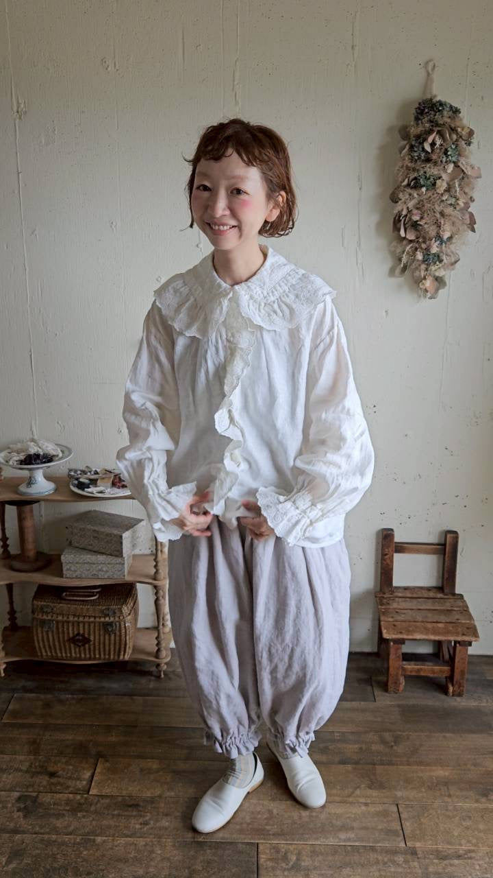 《即納》アンティークフリルブラウスRoyal  White　ameri Antique frills blouse