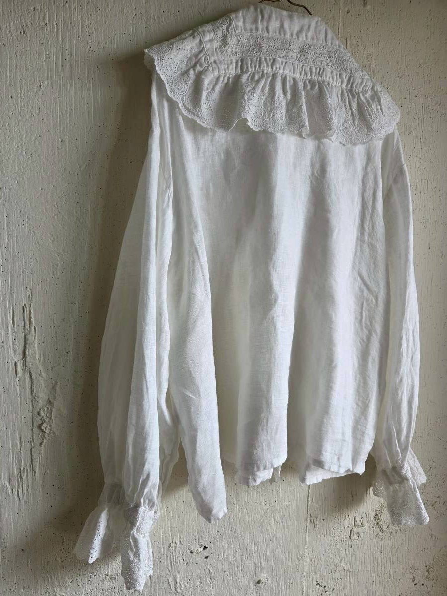 《即納》アンティークフリルブラウスRoyal  White　ameri Antique frills blouse