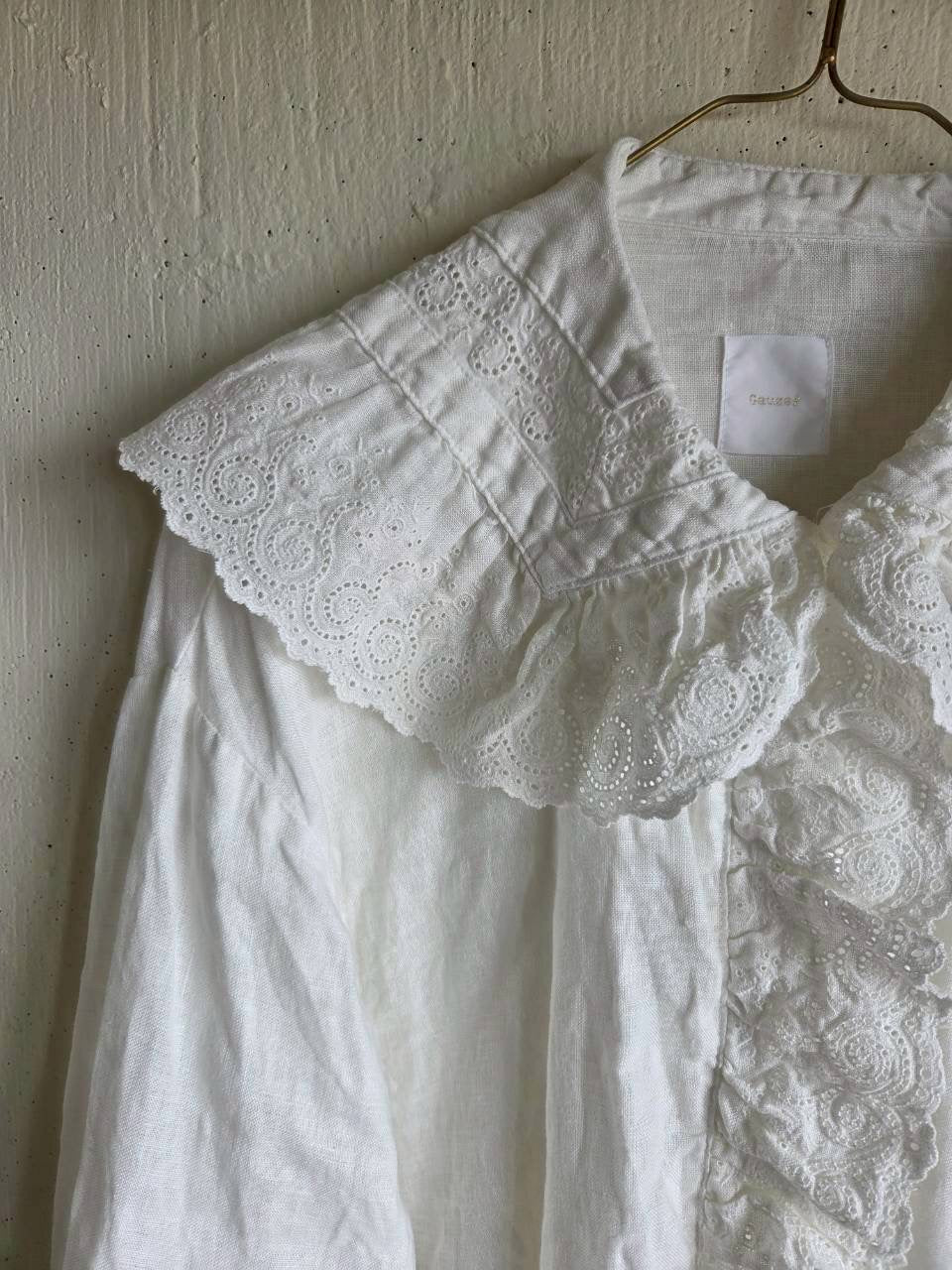 《即納》アンティークフリルブラウスRoyal  White　ameri Antique frills blouse