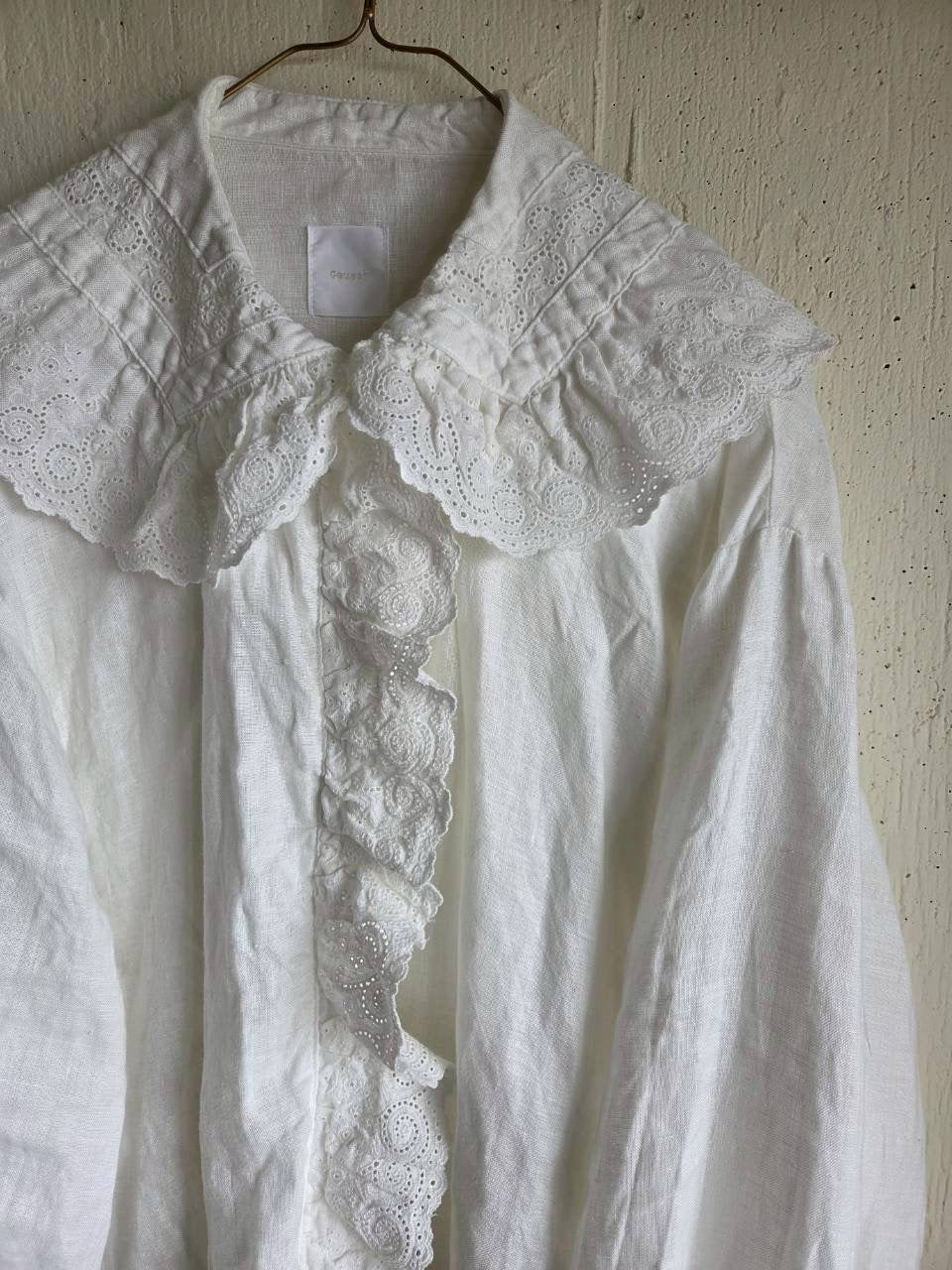 《即納》アンティークフリルブラウスRoyal  White　ameri Antique frills blouse