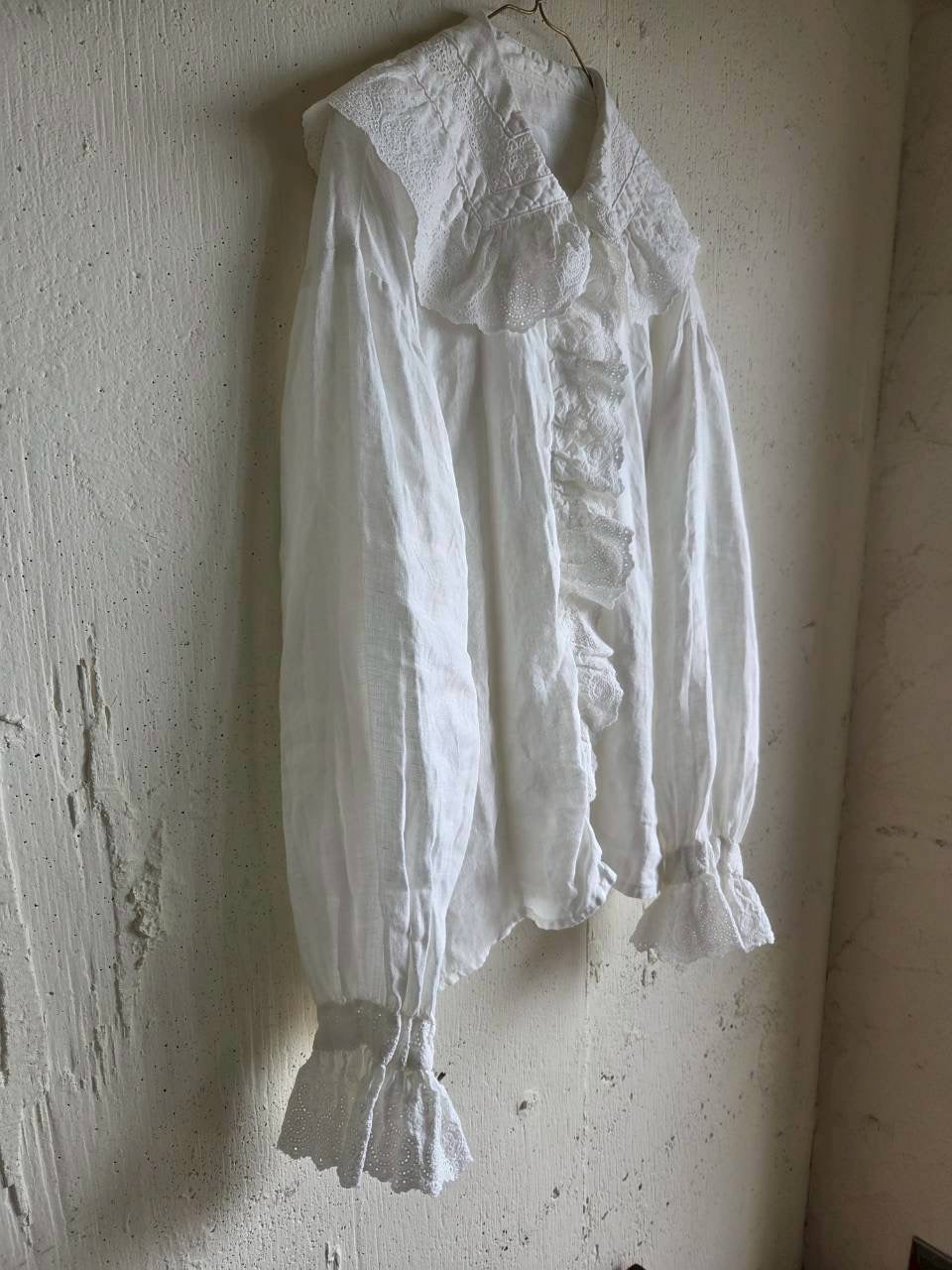 《即納》アンティークフリルブラウスRoyal  White　ameri Antique frills blouse