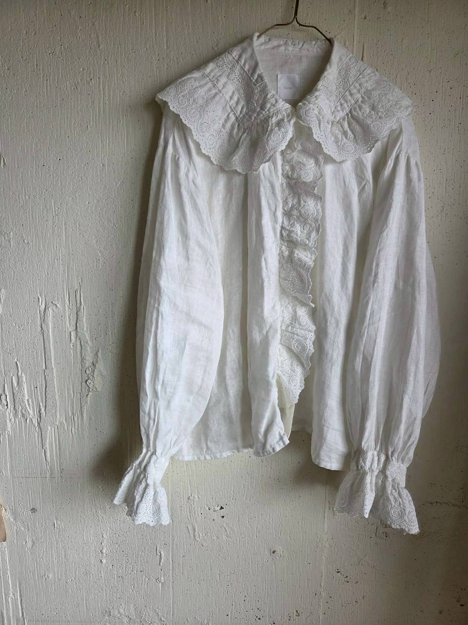 《即納》アンティークフリルブラウスRoyal  White　ameri Antique frills blouse