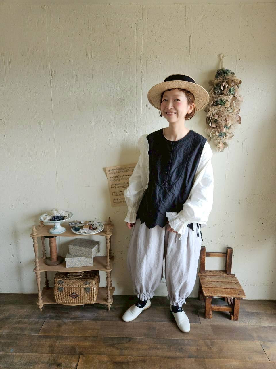 《即納》ドロワーズパンツ Ice gray　Antique doll Drawers Pants