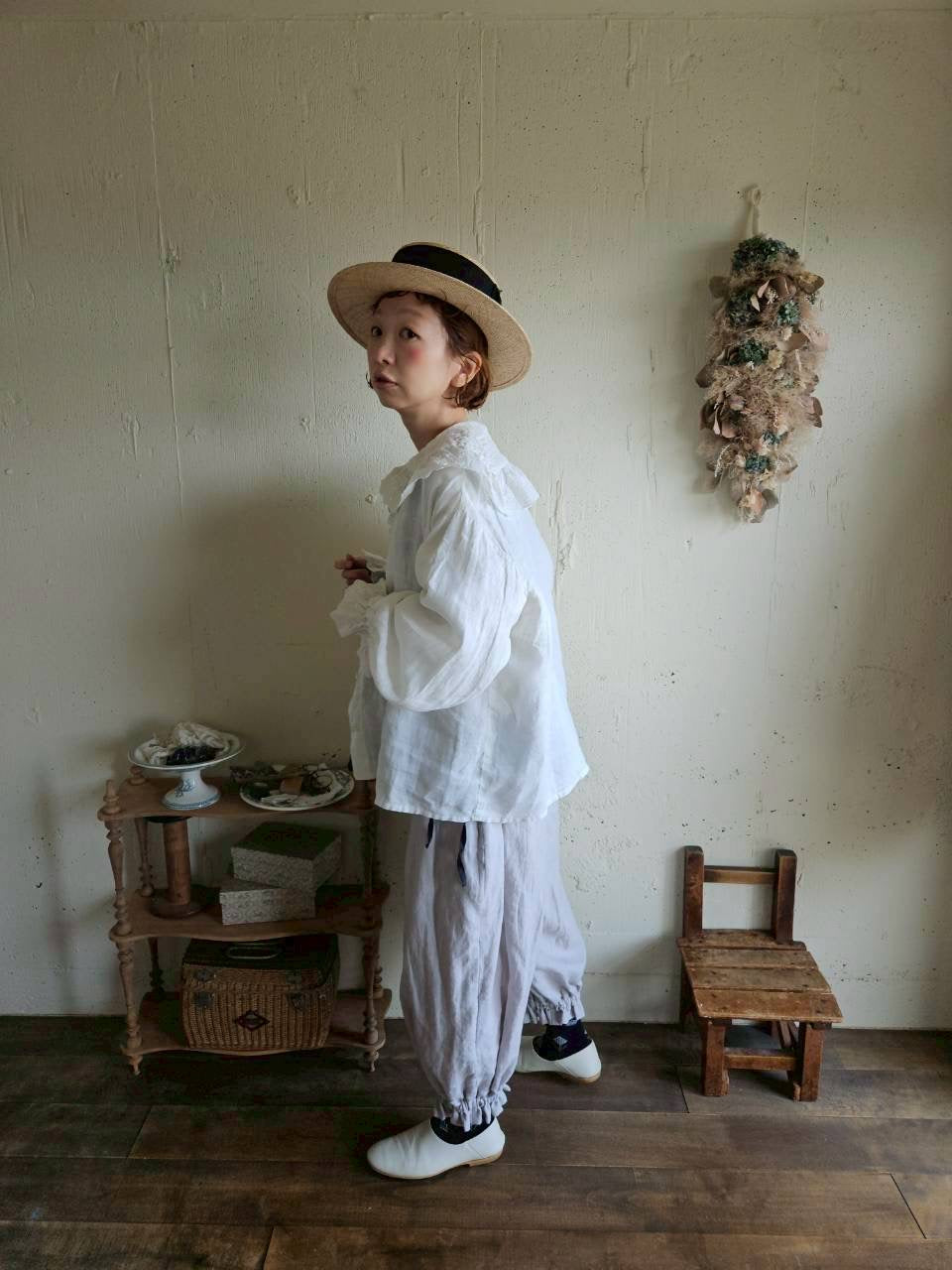 《即納》ドロワーズパンツ Ice gray　Antique doll Drawers Pants