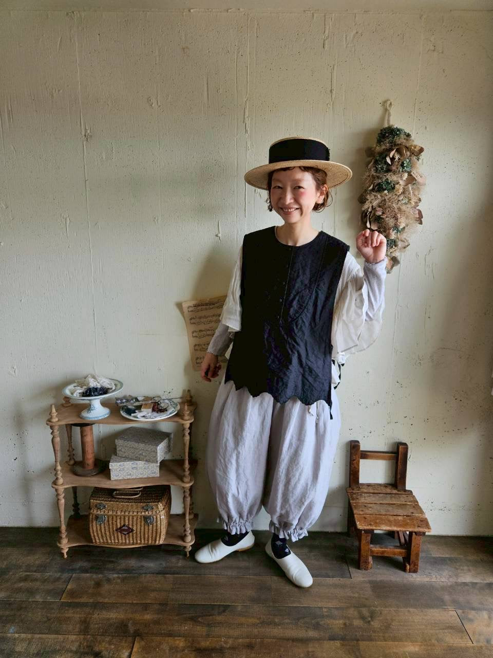 《即納》ドロワーズパンツ Ice gray　Antique doll Drawers Pants