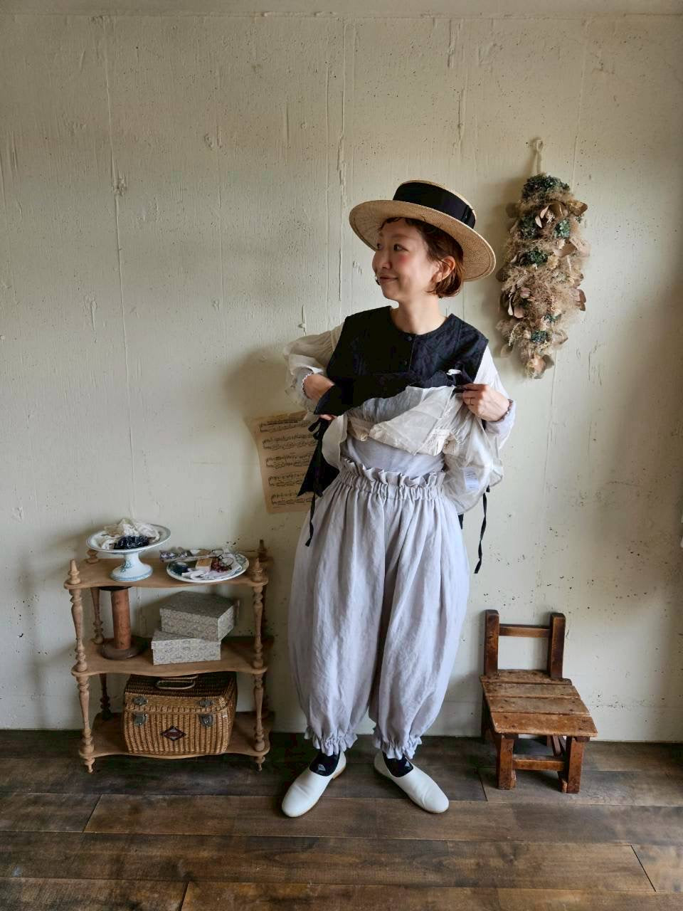 《即納》ドロワーズパンツ Ice gray　Antique doll Drawers Pants