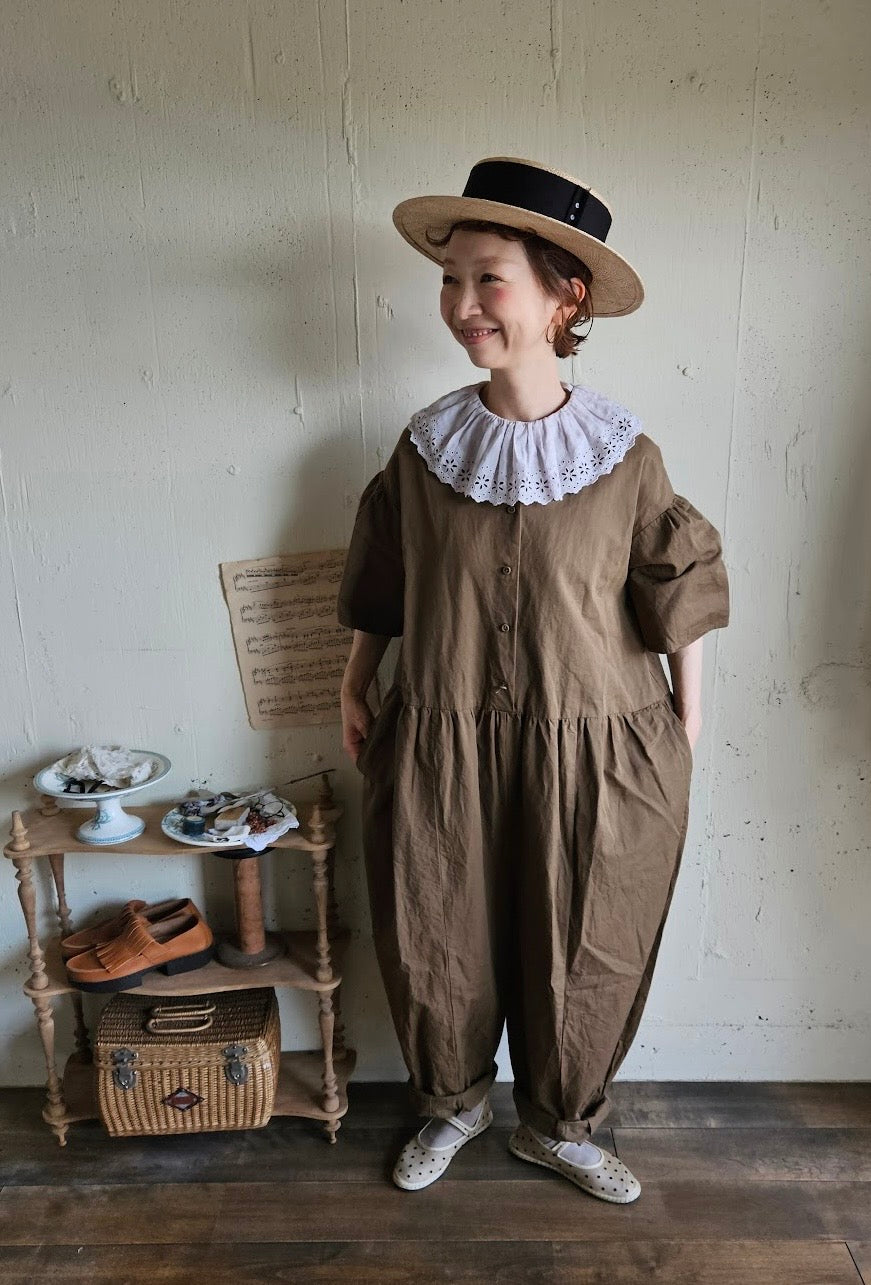 【即納】Gauze# チャーリーサロペット　BROWN ブラウン　オールインワン