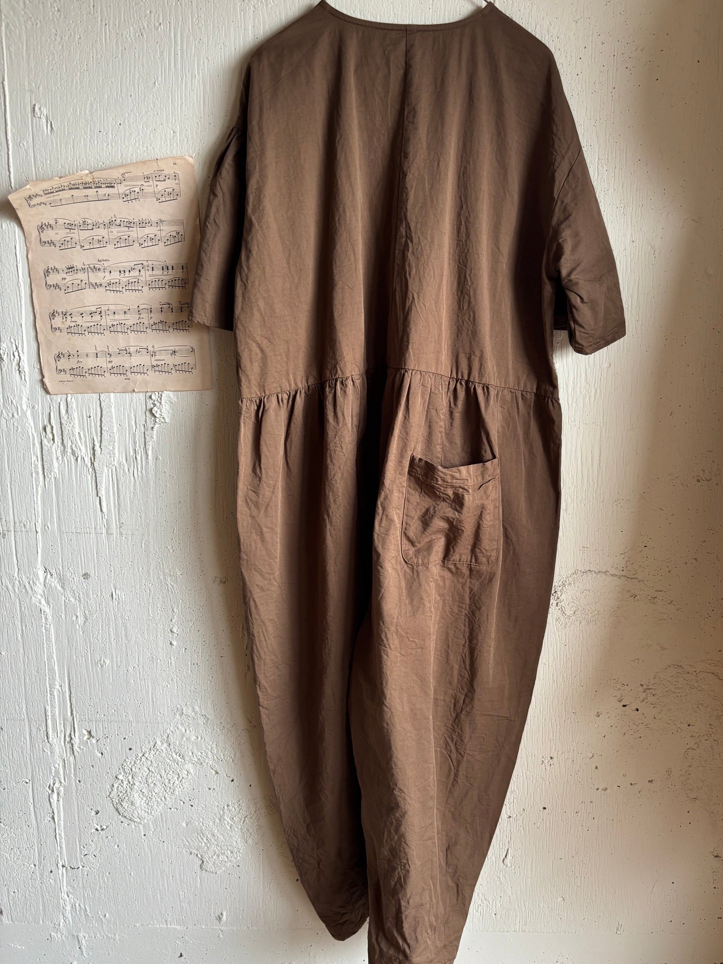 【即納】Gauze# チャーリーサロペット　BROWN ブラウン　オールインワン