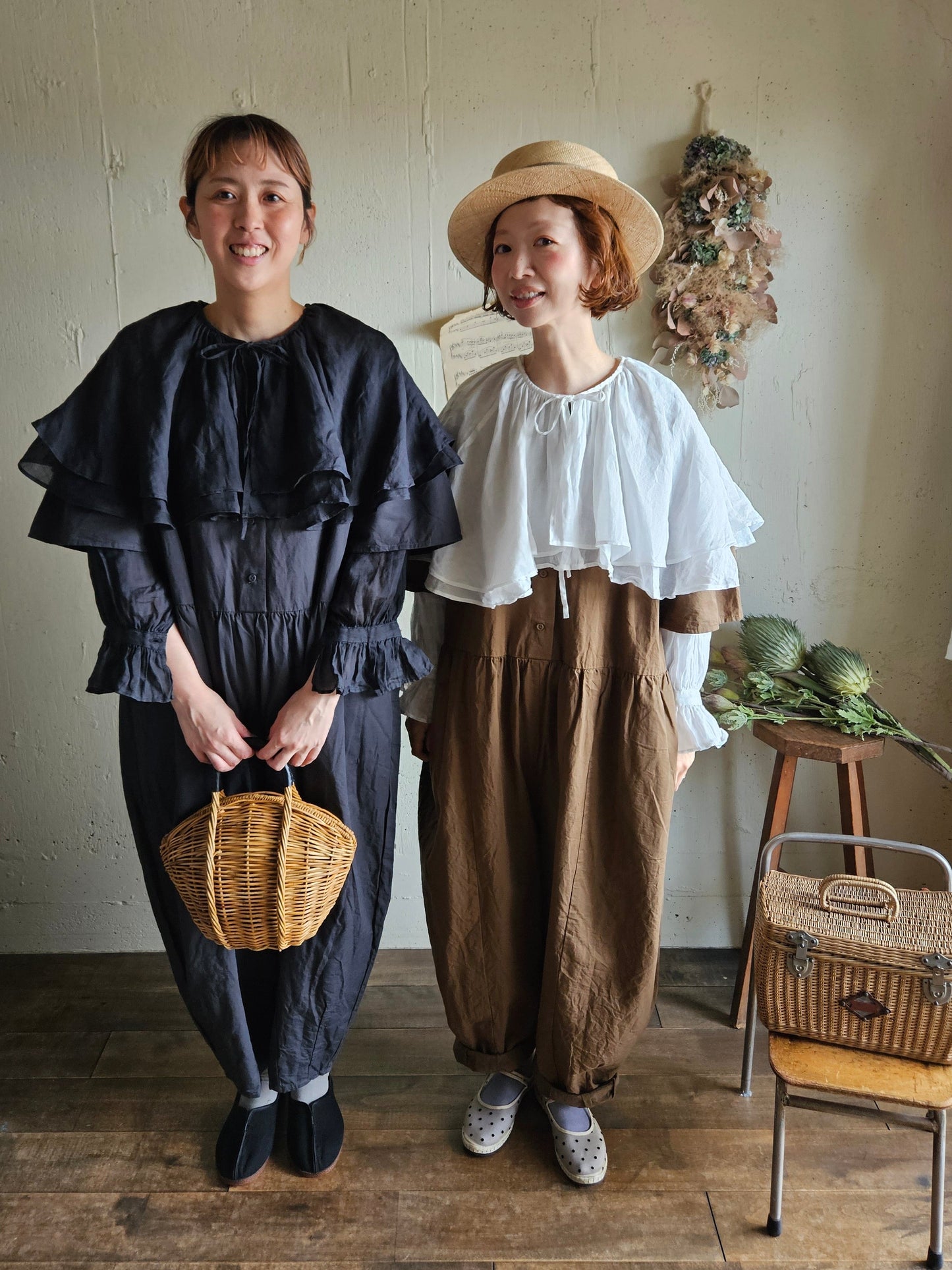 【即納】Gauze#  チャーリーサロペット　CHARCOAL BLACK　オールインワン