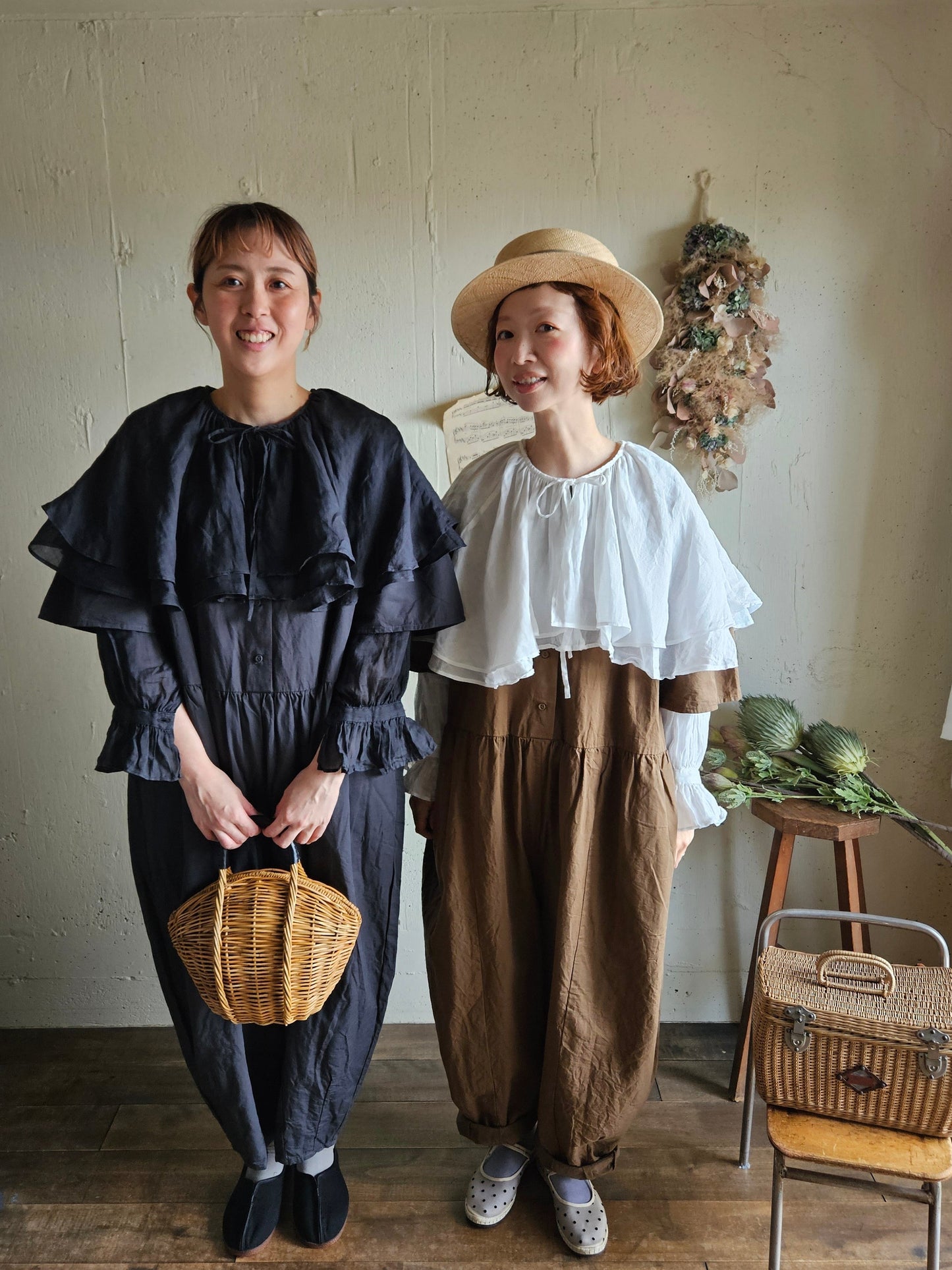 【即納】Gauze# チャーリーサロペット　BROWN ブラウン　オールインワン