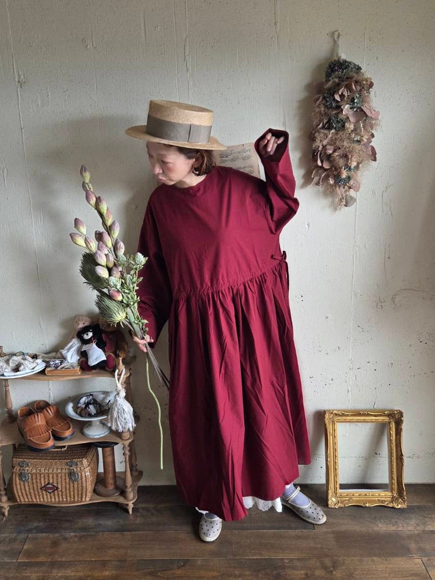 【即納】シュクレワンピース　wine red   Sucre one piece