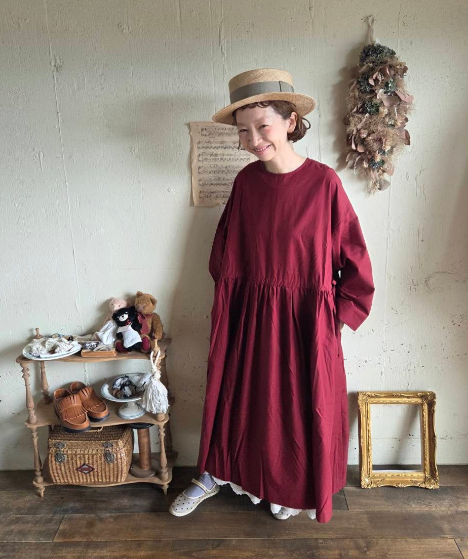 【即納】シュクレワンピース　wine red   Sucre one piece