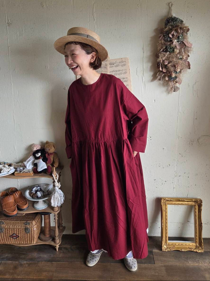 【即納】シュクレワンピース　wine red   Sucre one piece