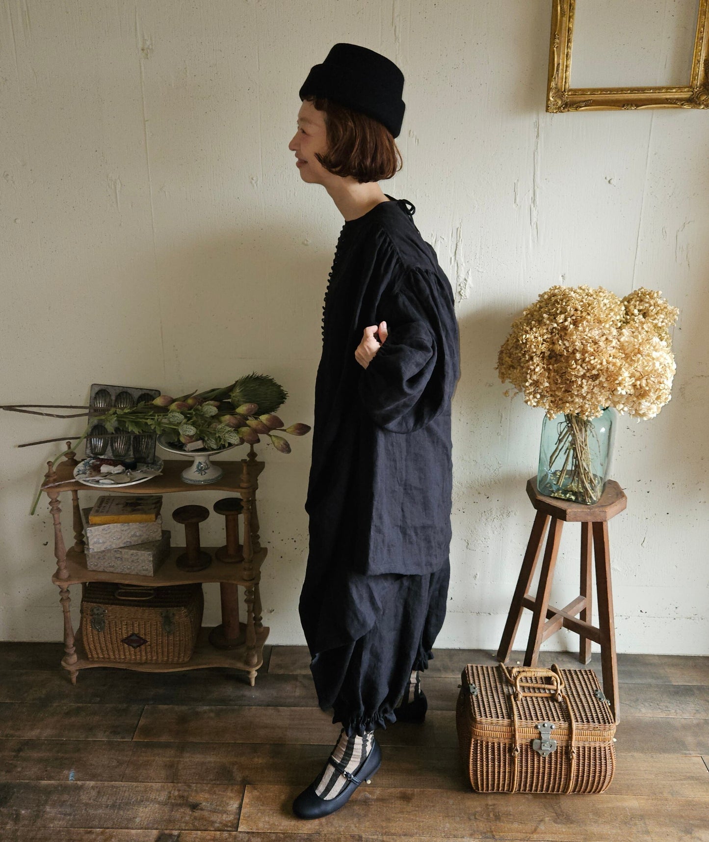 Noir Black　アンティークドールなドロワーズパンツ Antique doll Drawers pants