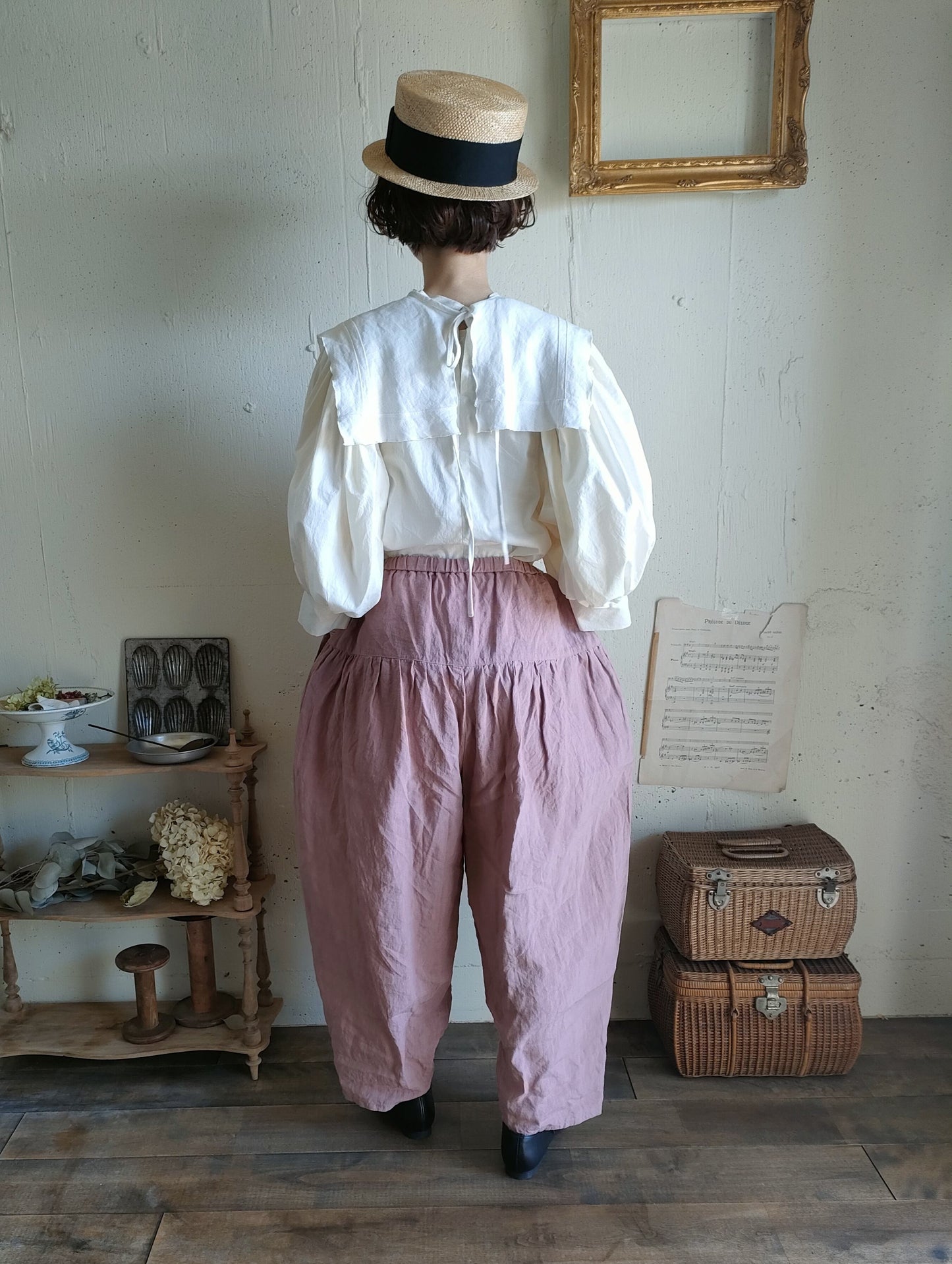 Soleil Linen Klimt Pants  《Dusty Pink》gauze#  クリムトパンツ　