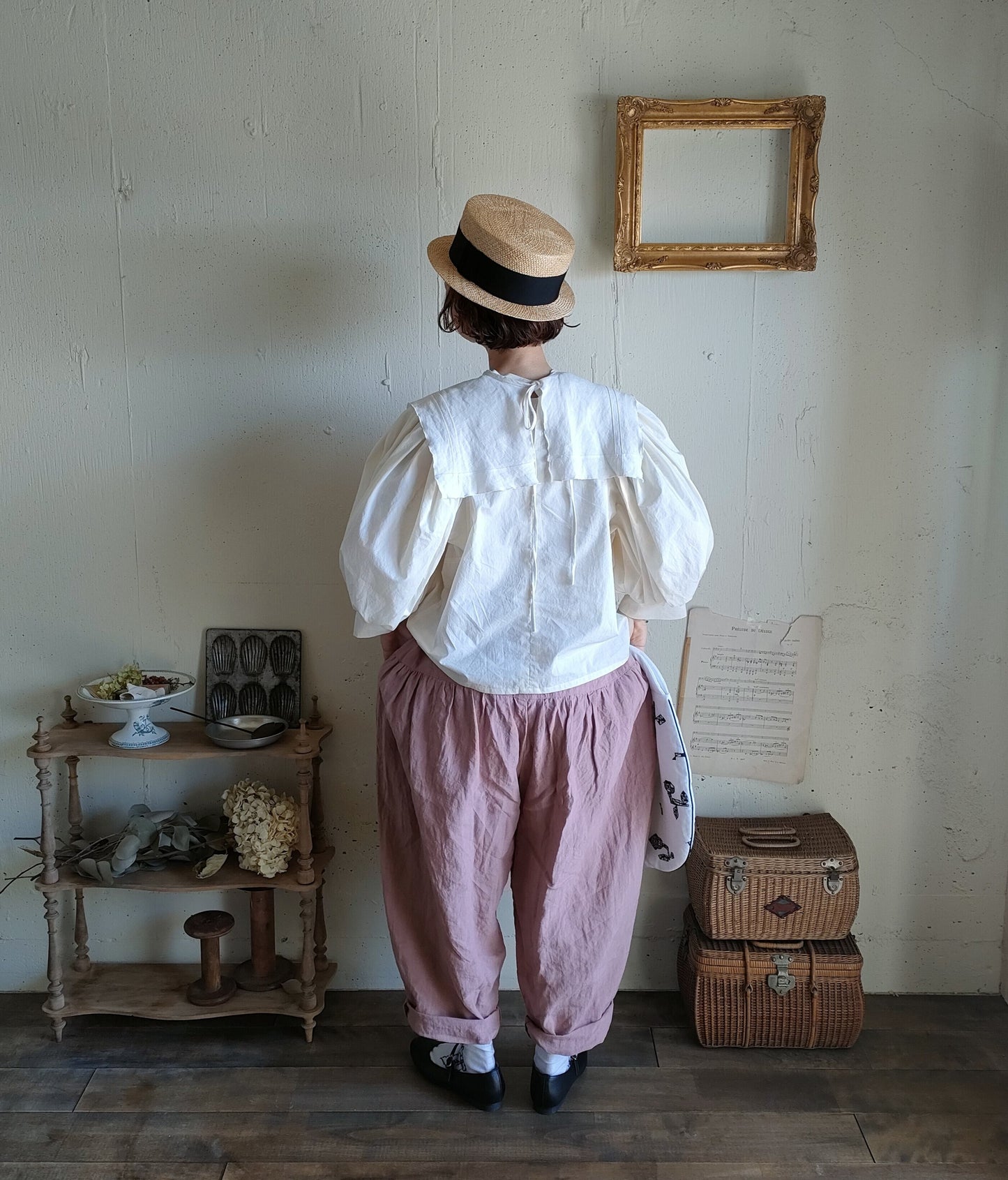 Soleil Linen Klimt Pants  《Dusty Pink》gauze#  クリムトパンツ　