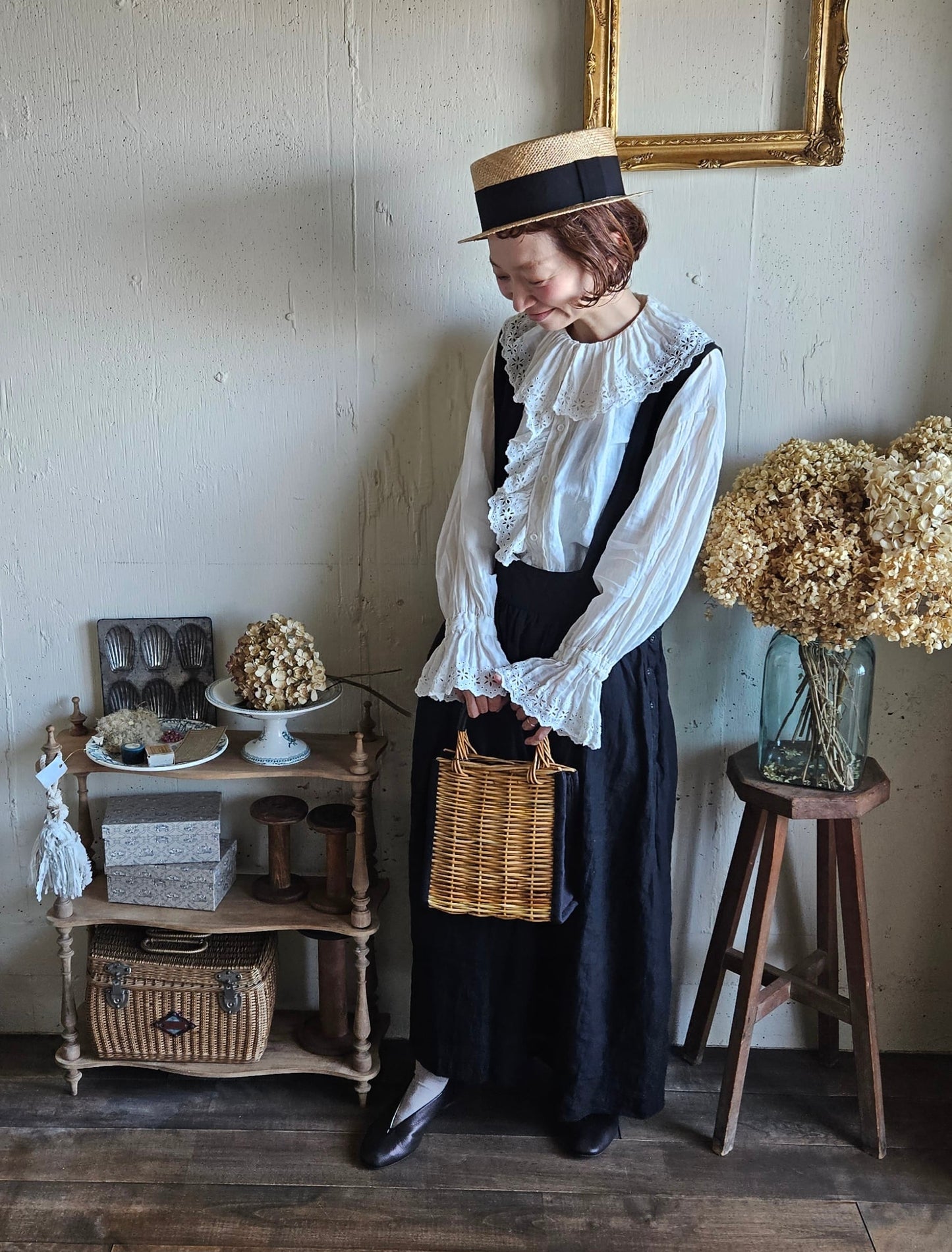 《Royal White》Antique Lace Blouse  アンティークレースブラウス　gauze