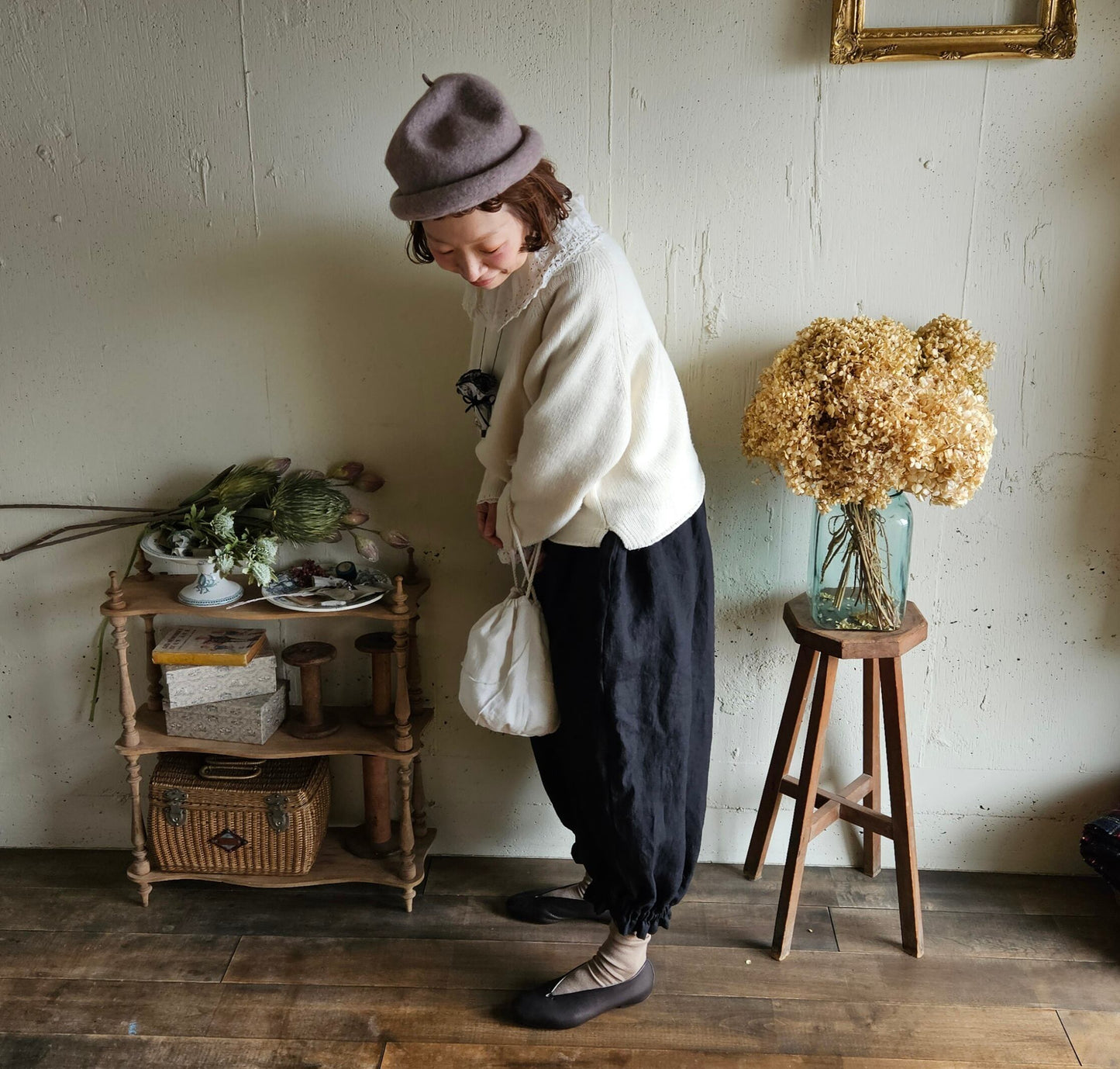 Noir Black　アンティークドールなドロワーズパンツ Antique doll Drawers pants