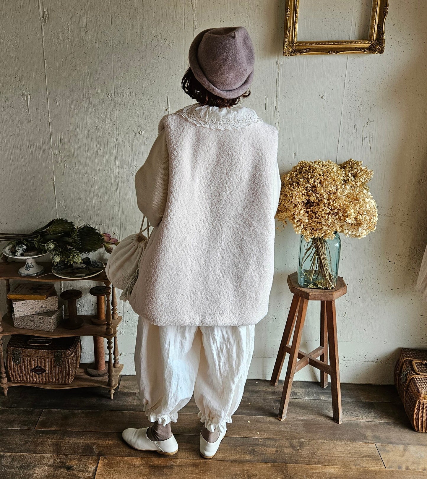 Ecru white　アンティークドールなドロワーズパンツ Antique doll Drawers pants　