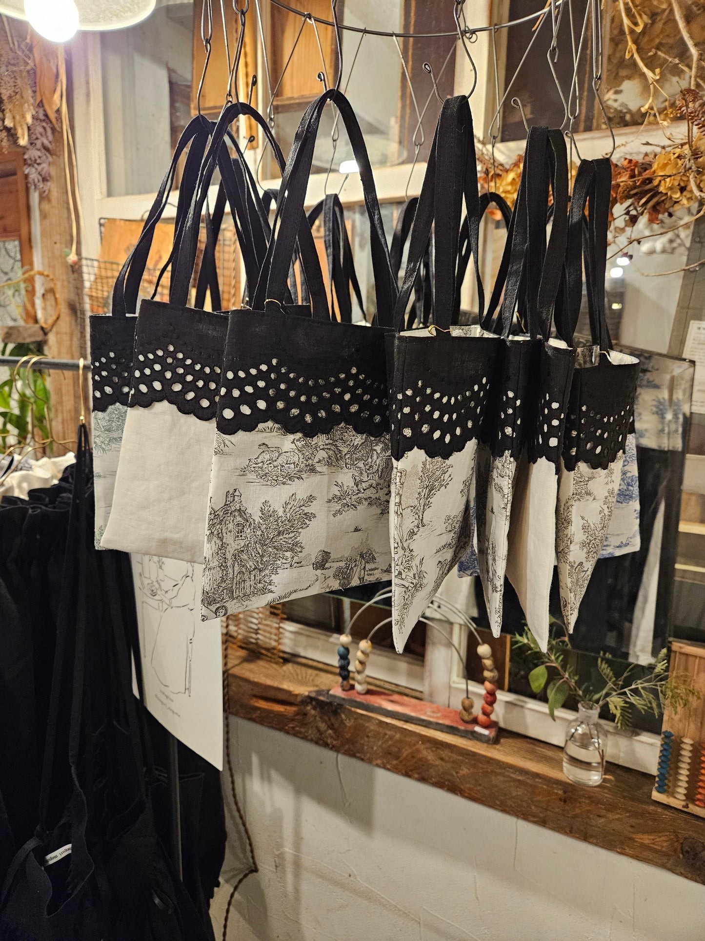 かくれんぼバッグ（トワルドジュイ柄）  toile de jouy  kakurenbo bag