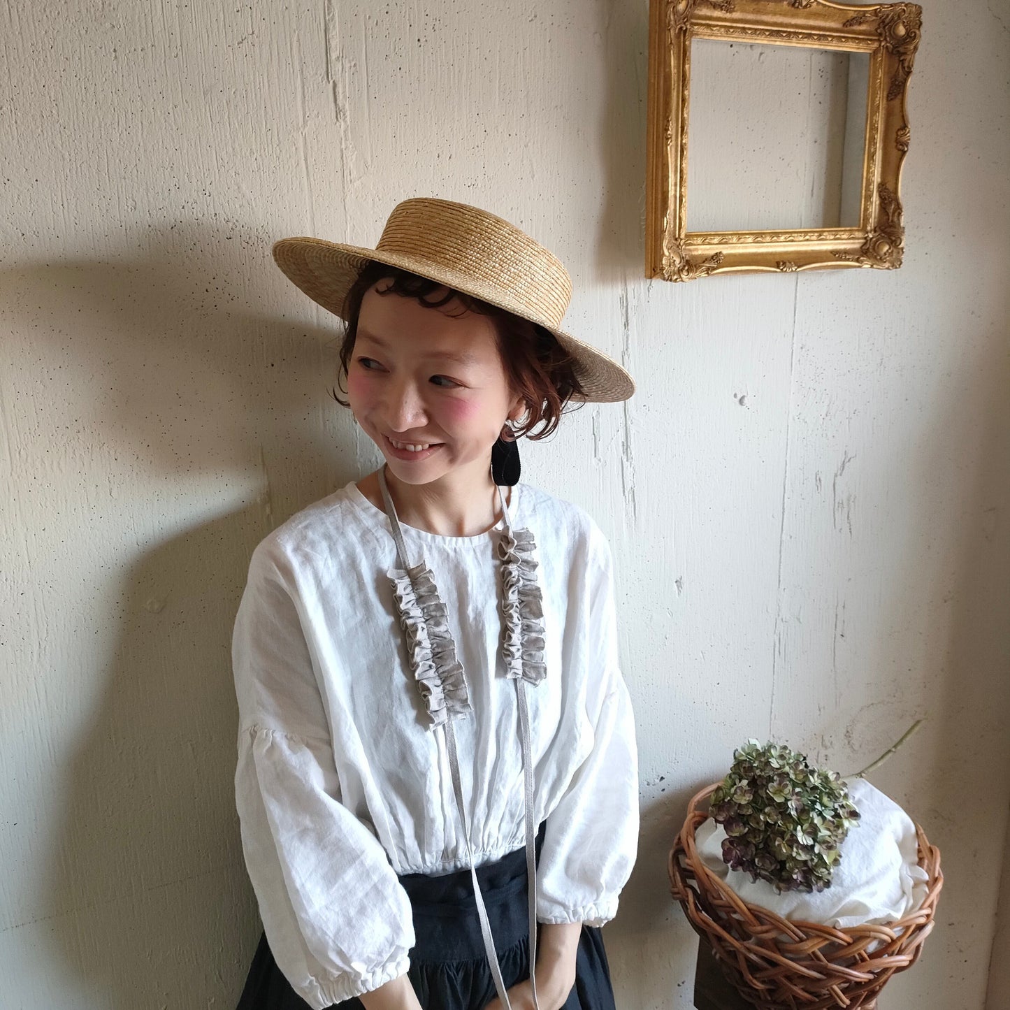【kinari natural】ハナビラのカケラ ネックレス キナリナチュラル 　hanabirano kakera Necklace フレンチリネン　リネンアクセサリー
